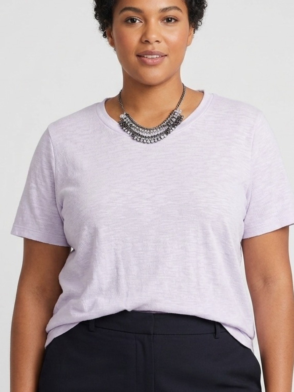 😍CLEARANCE - CREATION White Stretch Patterned Short Sleeve Tee XL